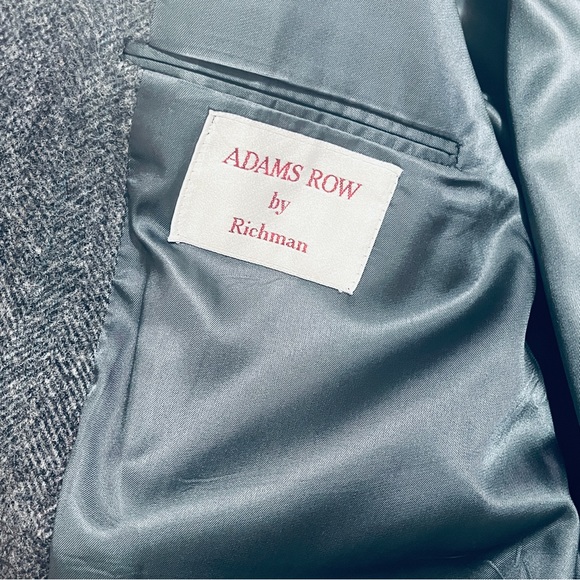 Adams Row by Richman 100% Pure Wool Men’s Blue/Gray Herringbone Blazer Sz 40R - Picture 8 of 11